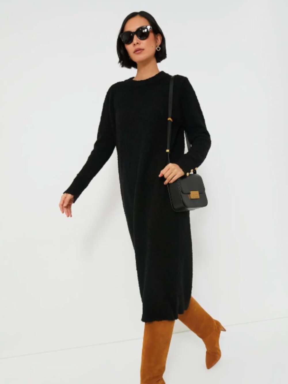 Tuckernuck Black Boucle Knit Nelle Dress - Picture 1 of 8